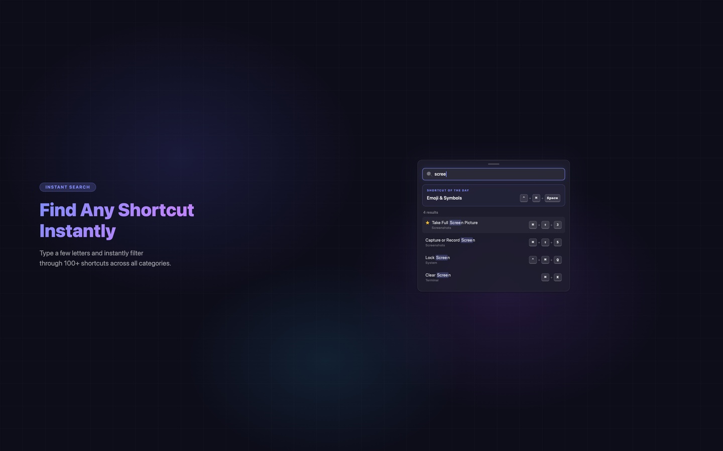 KeyShortcut custom shortcuts editor with personal shortcut configurations
